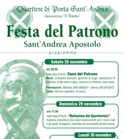 Porta Sant’Andrea: dal 28 al 30 novembre, Festa del Patrono