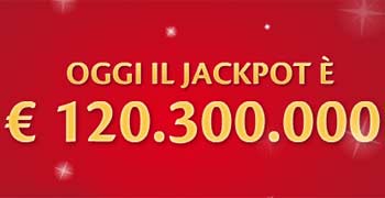 Jackpot SuperEnalotto: un gigante da 120.3 milioni di euro