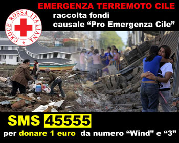 Croce Rossa Italiana: dona pro emergenza Cile con un sms al 45555