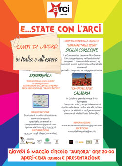 E…state con l’Arci! Appuntamento il 6 maggio all’Aurora