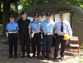 La Polizia Municipale nei campi dei terremotati