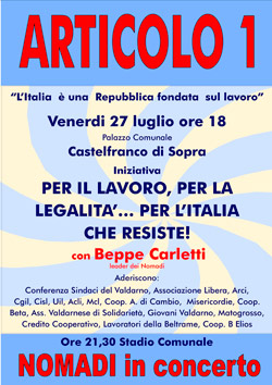 Nomadi in concerto a Castelfranco di Sopra