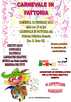 Carnevale in fattoria al centro ippico Komote di San Zeno