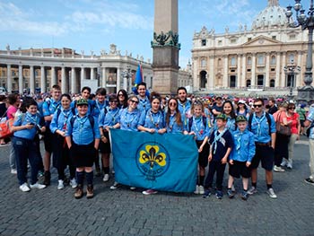 Grande gioia per il gruppo scout Valtiberina 1 per l’Angelus da Papa Francesco