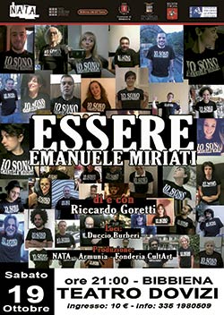 ‘Appuntamenti d’autunno’ al teatro dovizi: arriva ‘essere emanuele miriati’