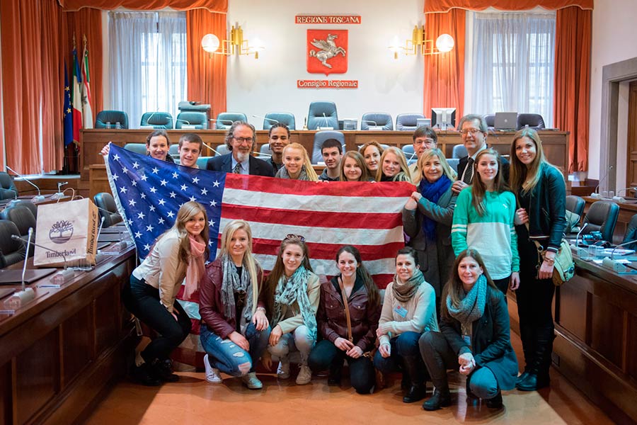 Studenti americani di Corning in visita al Consiglio Regionale della Toscana