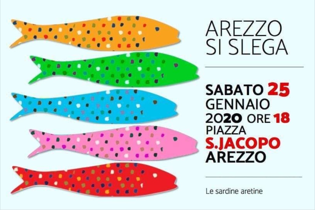 Le Sardine in piazza anche ad Arezzo. Il 25 a San Jacopo