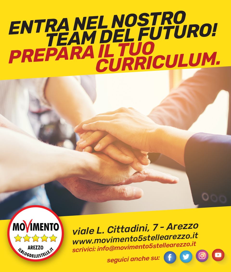 Movimento 5 Stelle Arezzo: “Richiesta di disponibilità a ricoprire la carica di un assessorato in eventuale Giunta a 5 Stelle”