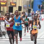 Il gruppo di testa dopo il 1° giro
