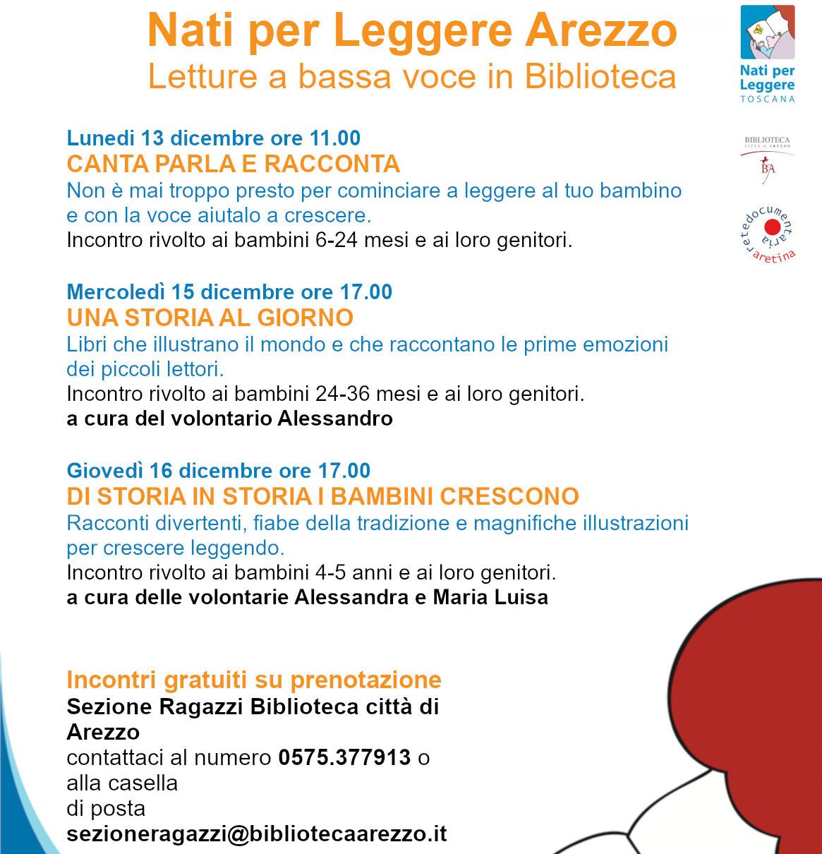 Arezzo: dicembre con Nati per leggere alla Sezione ragazzi della biblioteca