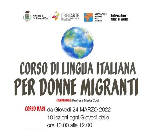 San Giovanni Valdarno: corso di lingua italiana per donne migranti