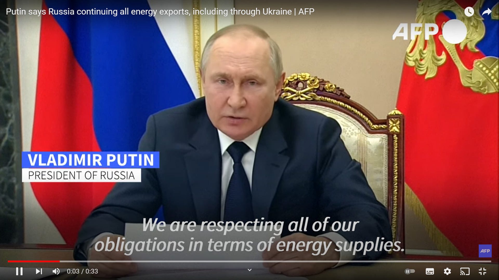 Vladimir Putin: “non siamo responsabili dell’aumento dei prezzi del gas”